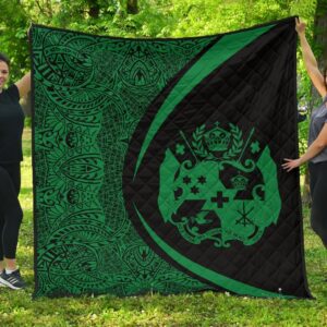 Tonga Coat Of Arms Polynesian Premium Quilt  Circle Style  06 J2  Quilt
